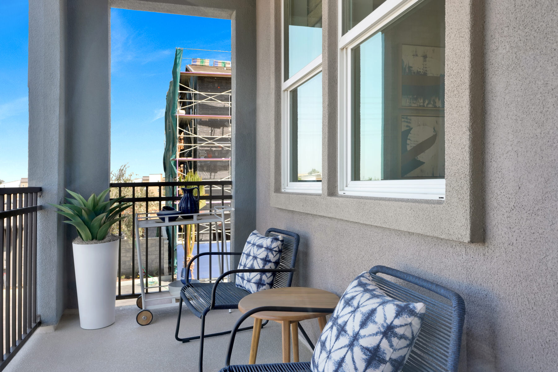 Balcony in Plan 2 at Moneta Pointe by Melia Homes in Gardena, CA