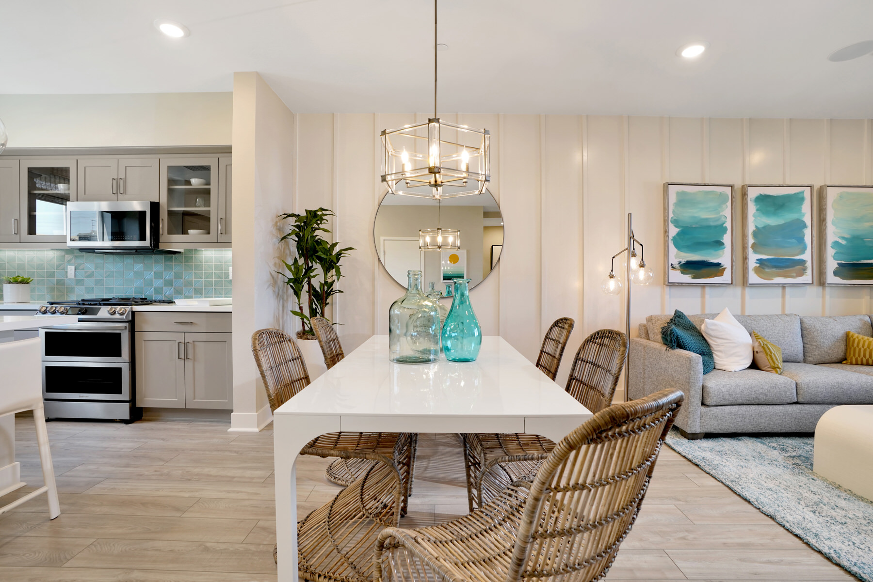 Dining/Living/Kitchen in Plan 4 at Moneta Pointe by Melia Homes in Gardena, CA