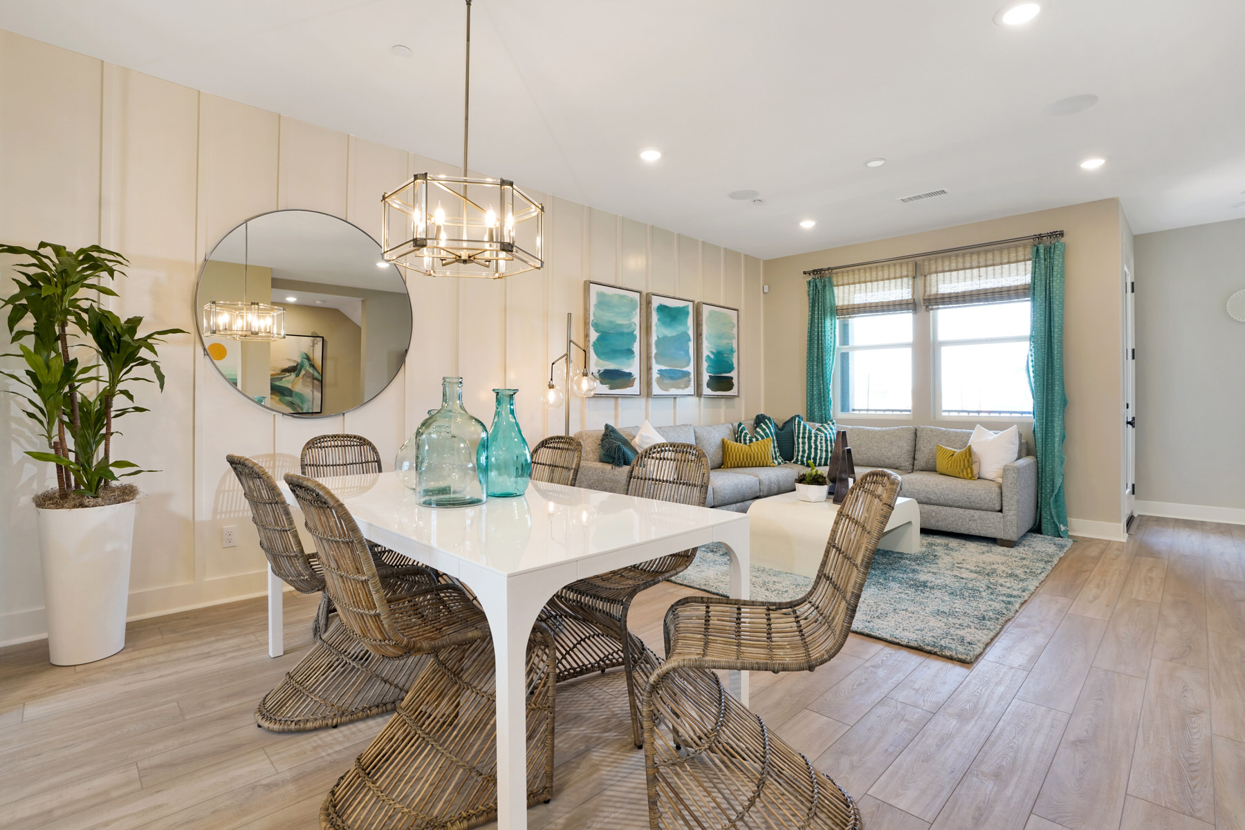 Dining/Living in Plan 4 at Moneta Pointe by Melia Homes in Gardena, CA