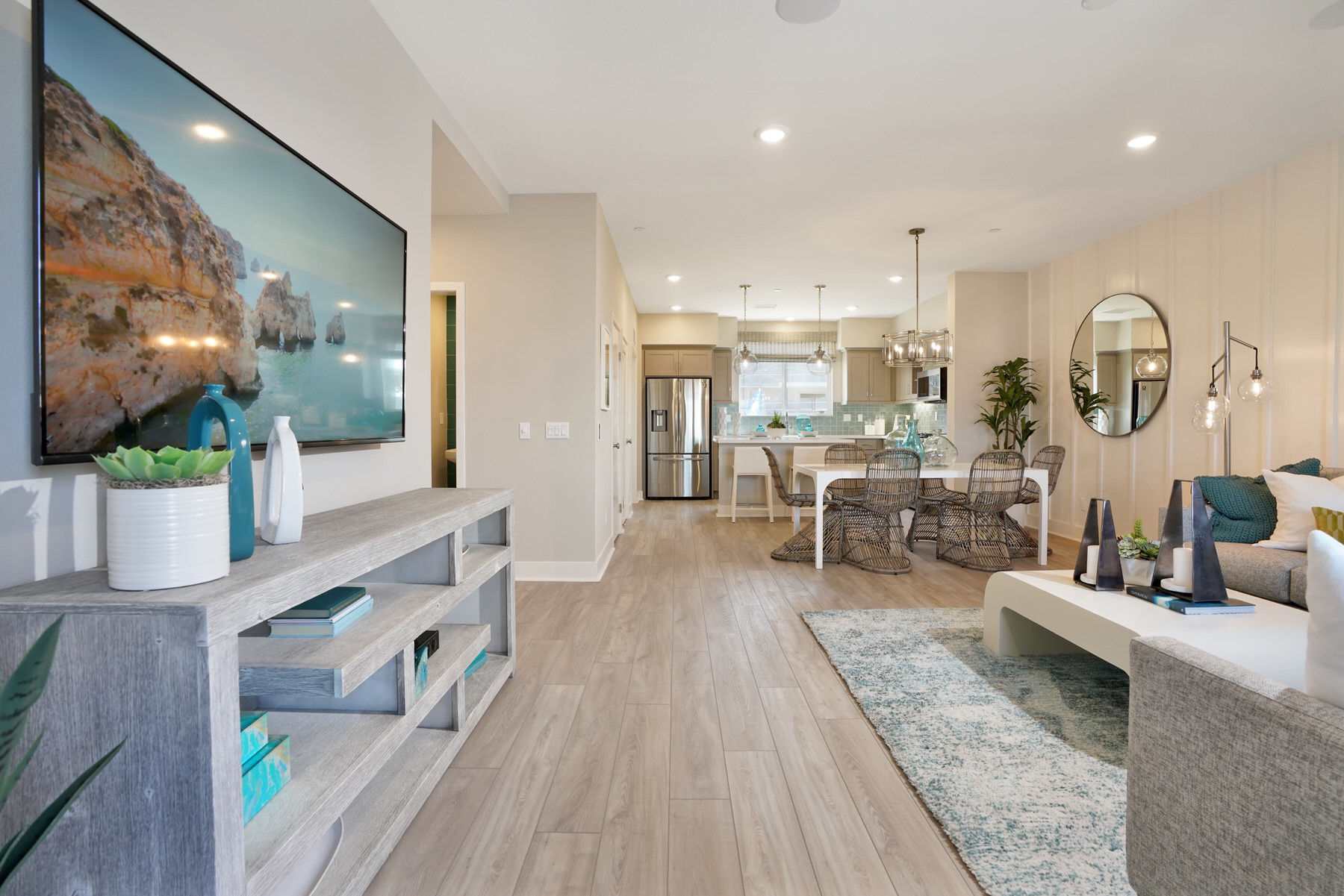 Living/Dining/Kitchen in Plan 4 at Moneta Pointe by Melia Homes in Gardena, CA