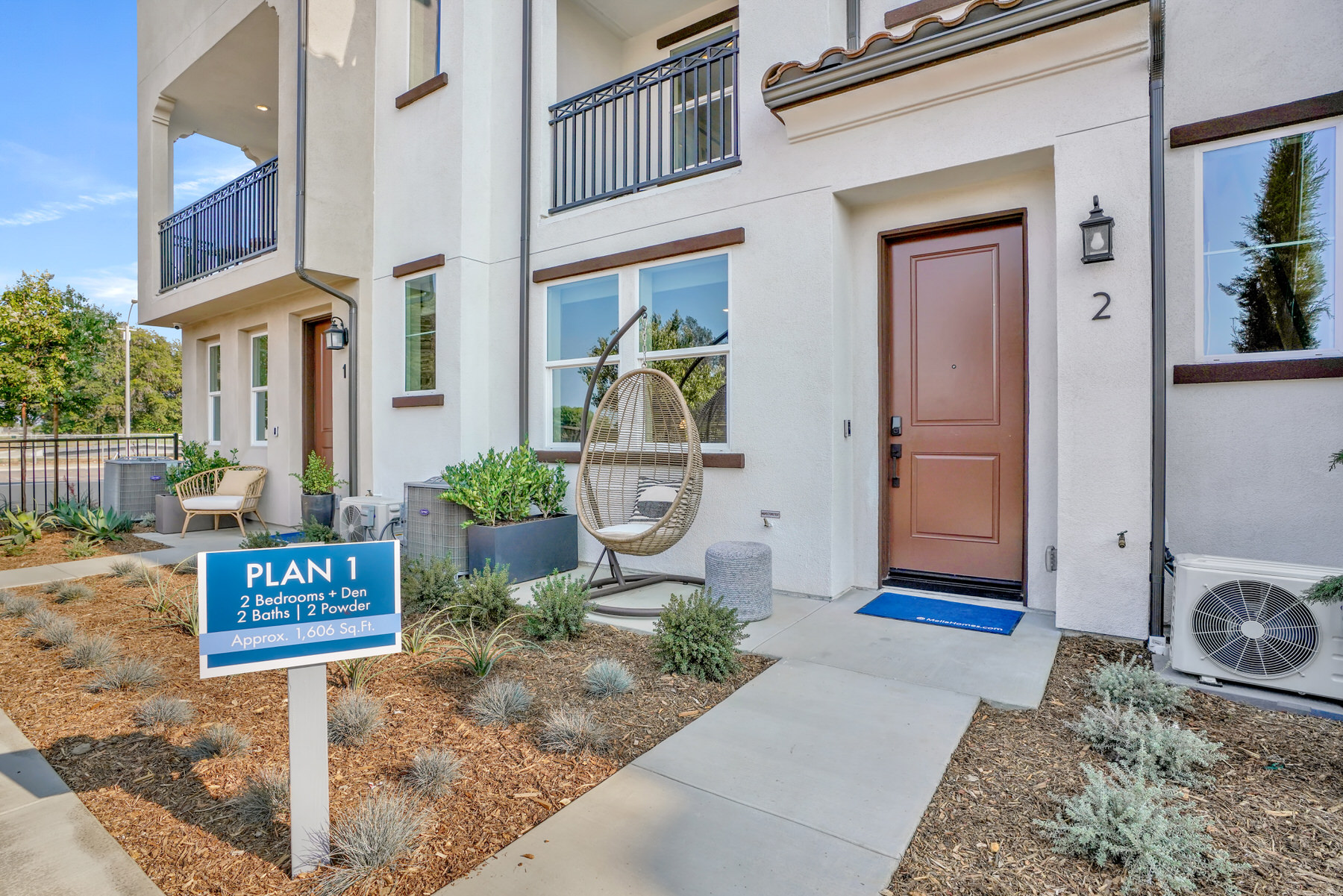 Entry Patio in Plan 1 at Townes at Magnolia by Melia Homes in Anaheim, CA