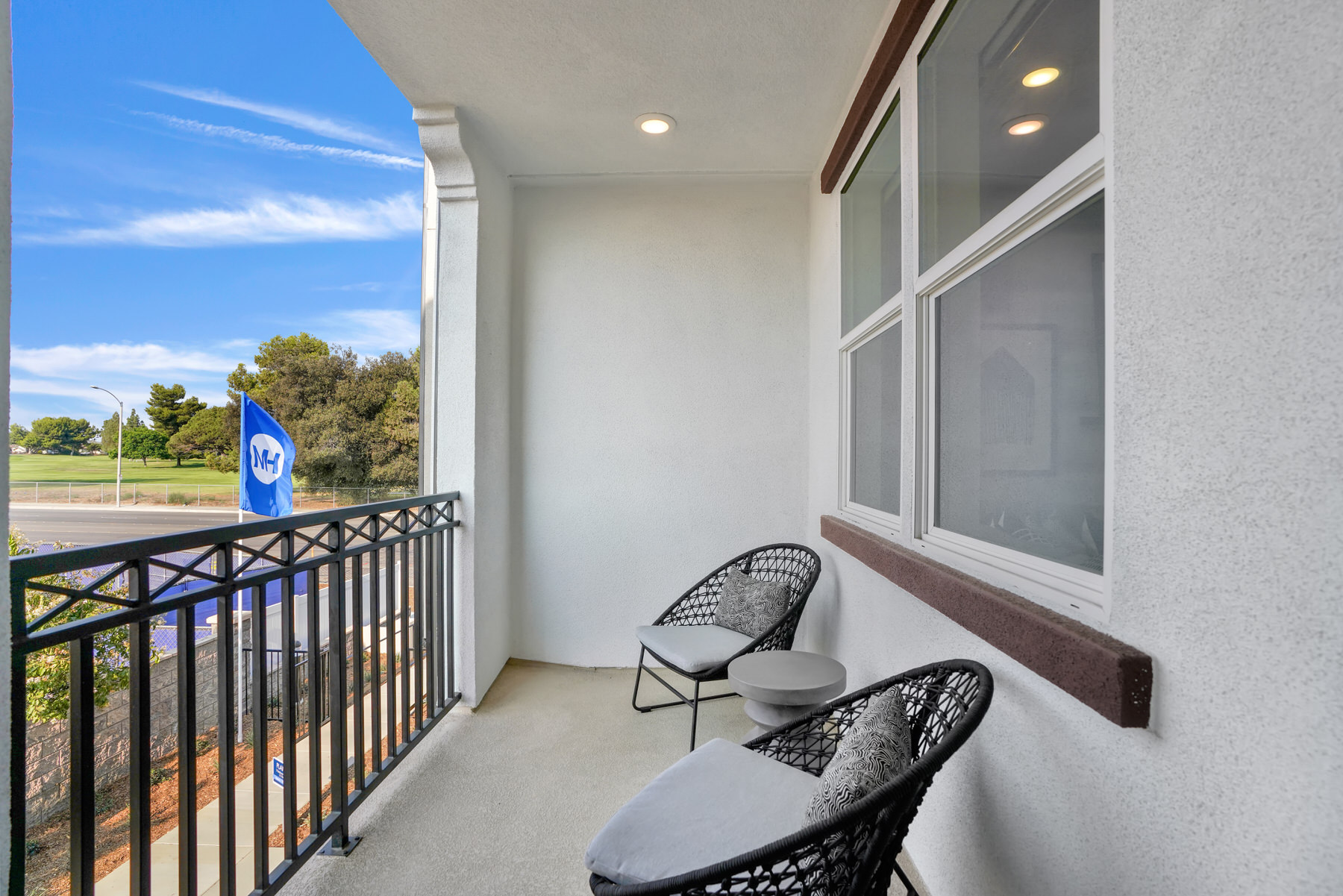 Balcony in Plan 1 at Townes at Magnolia by Melia Homes in Anaheim, CA