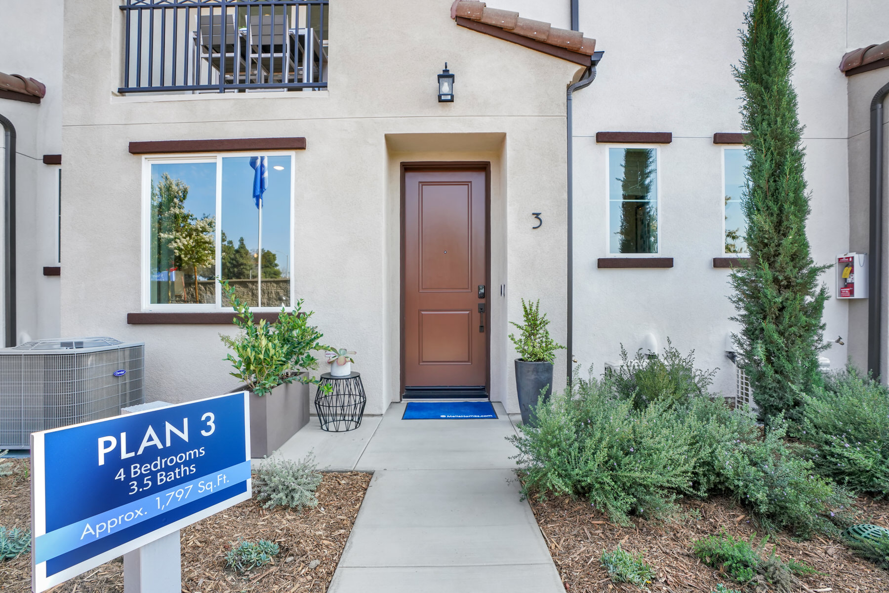 Entry Patio in Plan 3A at Townes at Magnolia by Melia Homes in Anaheim, CA