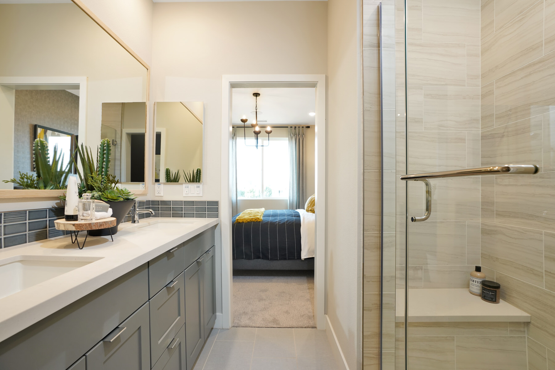 Primary Bath/Bedroom in Plan 3A at Townes at Magnolia by Melia Homes in Anaheim, CA