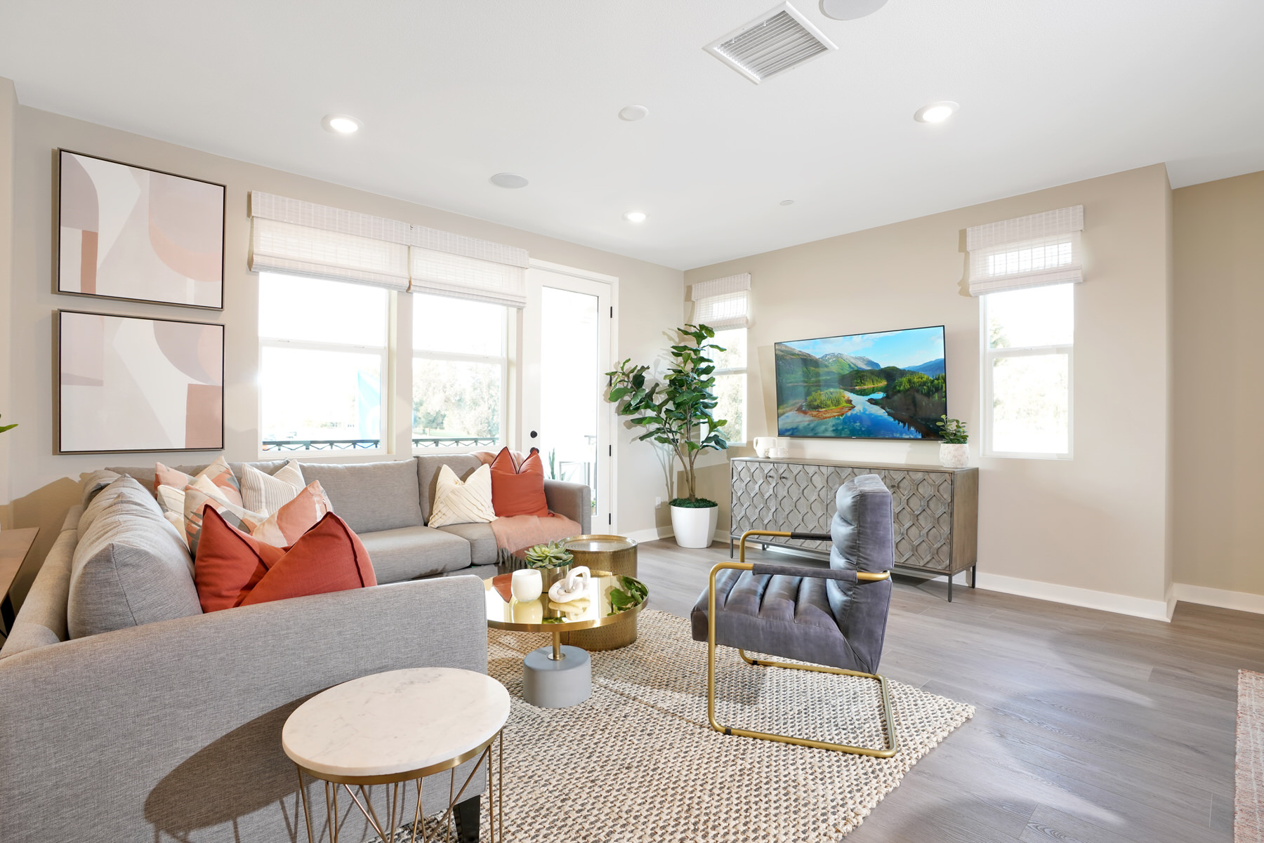 Living/Balcony in Plan 4A at Townes at Magnolia by Melia Homes in Anaheim, CA