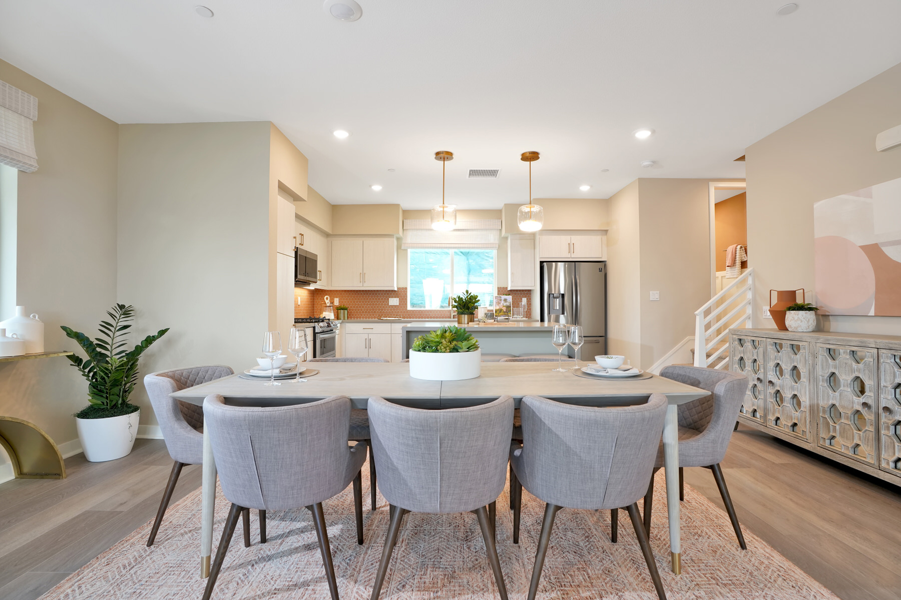 Dining/Kitchen in Plan 4A at Townes at Magnolia by Melia Homes in Anaheim, CA