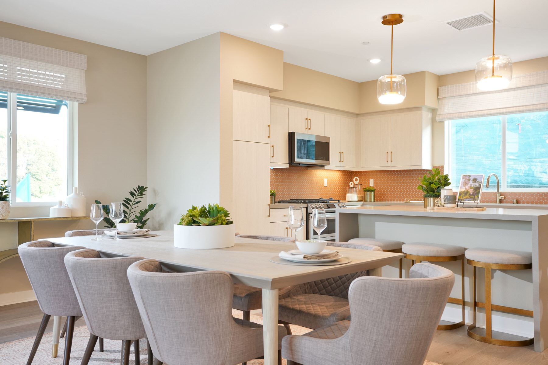 Dining/Kitchen in Plan 4A at Townes at Magnolia by Melia Homes in Anaheim, CA
