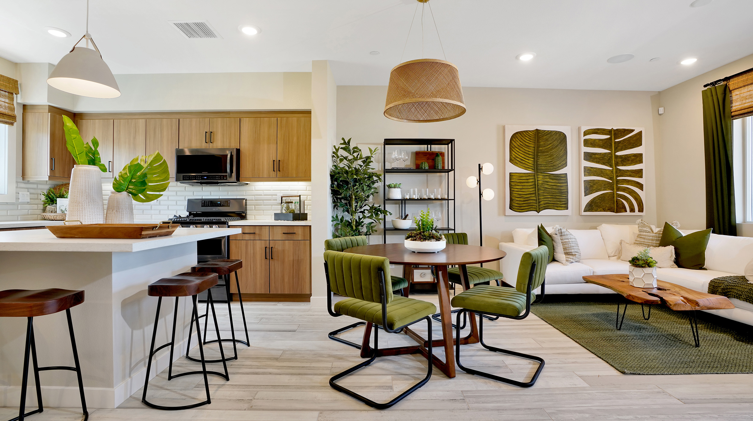 Kitchen/Dining/Living in home at Moneta Pointe by Melia Homes in Gardena, CA