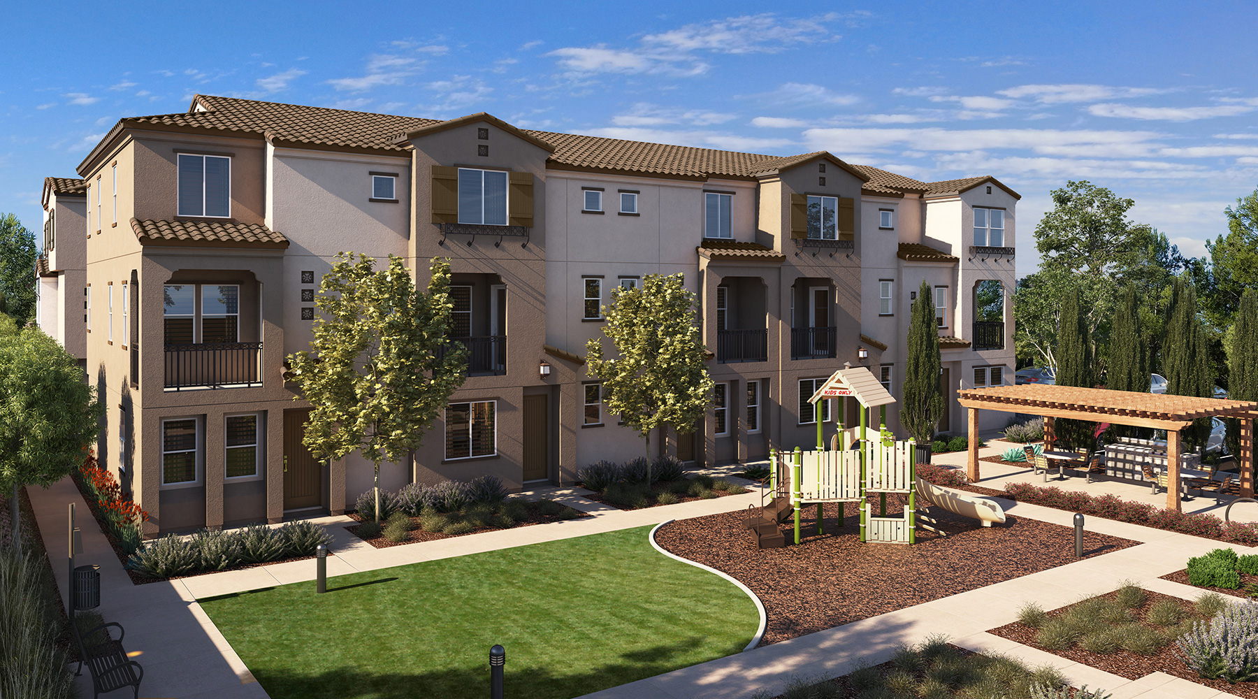 Community Tot Lot/Recreation Area at Townes at Magnolia by Melia Homes in Anaheim, CA