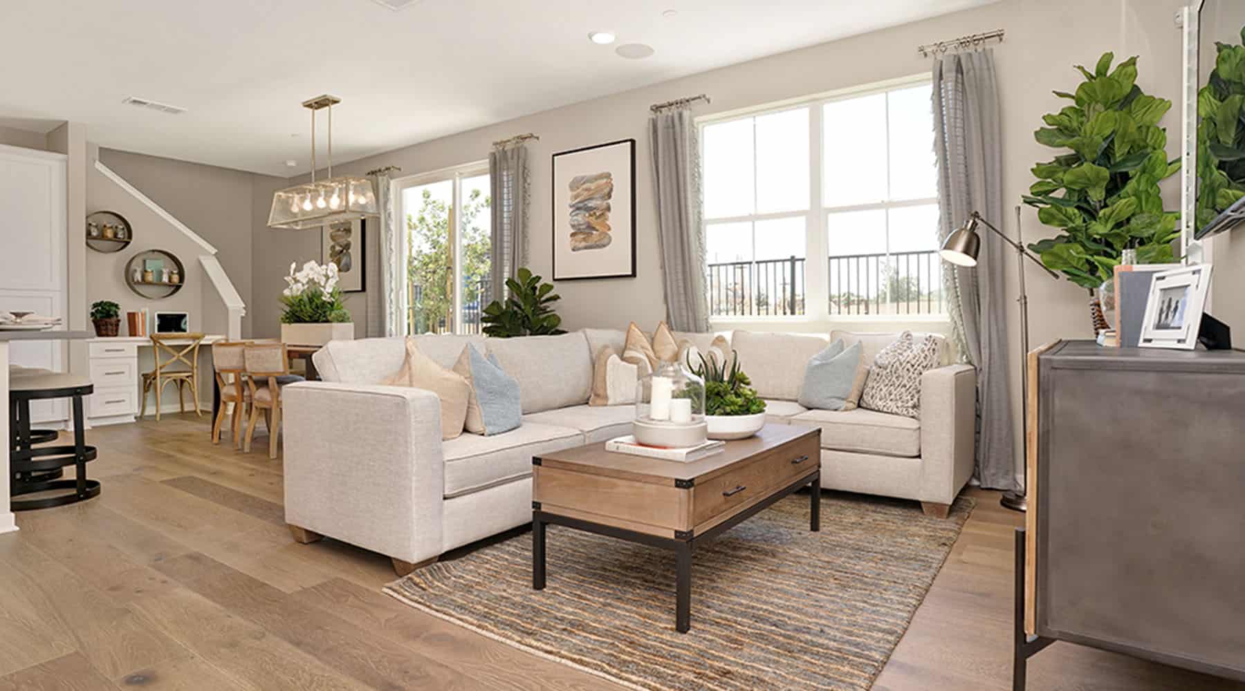 Living Room in new home at Citrus Square by Melia Homes in Cypress, CA