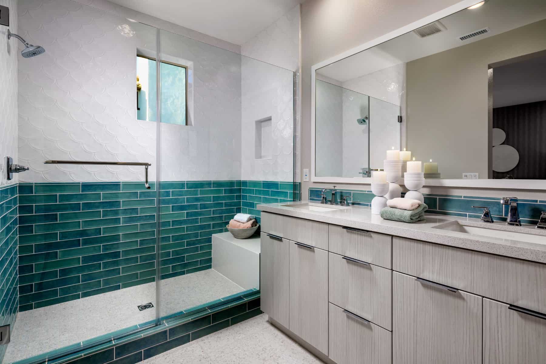 Primary Bath at Plan 1 of Belmont by Melia Homes in Cypress, CA