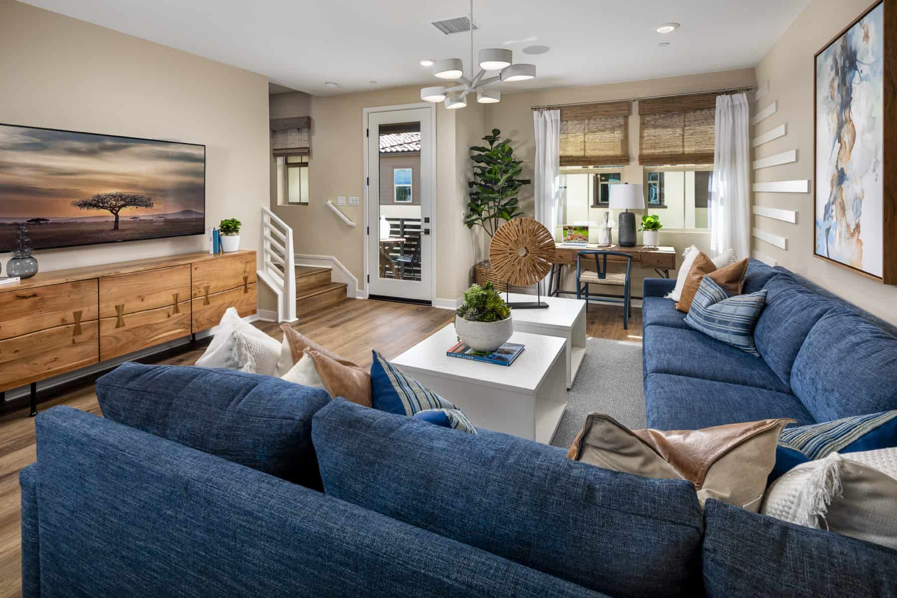 Great Room at Plan 6 of Belmont by Melia Homes in Cypress, CA