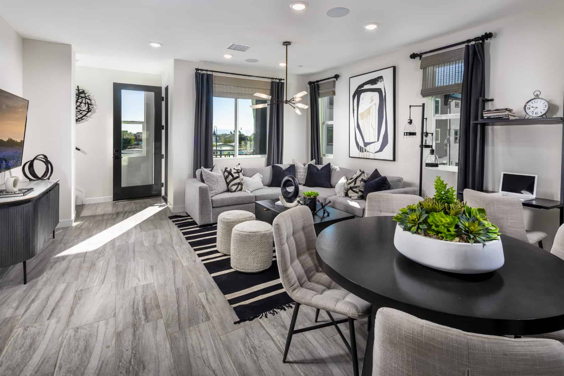 Dining/Living Room in Plan 3 at Moneta Pointe by Melia Homes in Gardena, CA